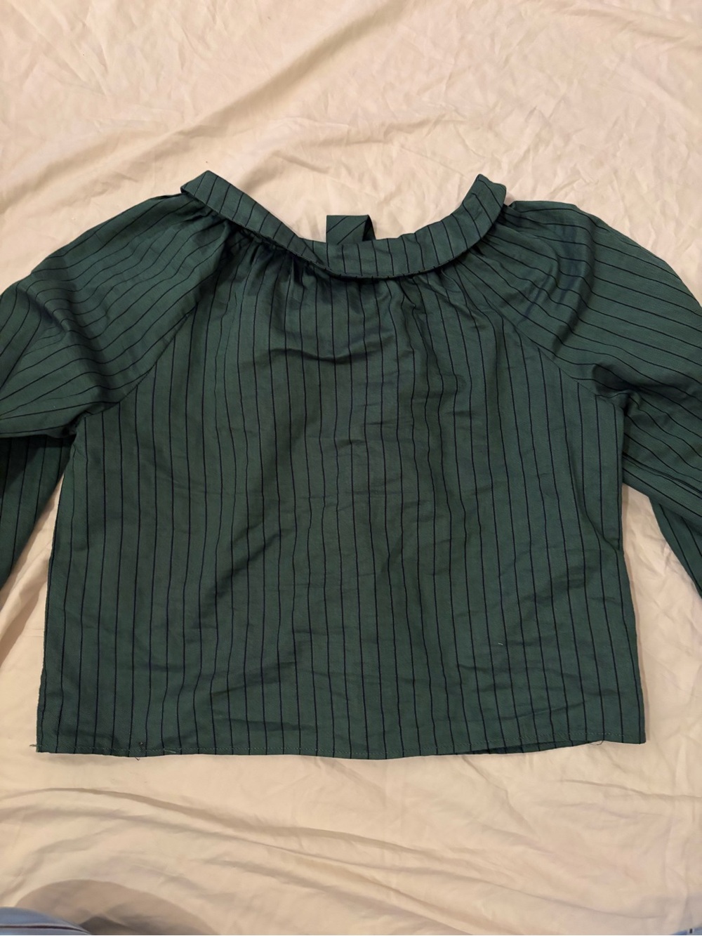 Batsheva Green Pinstripe Tie Blouse - Picture 4 of 4